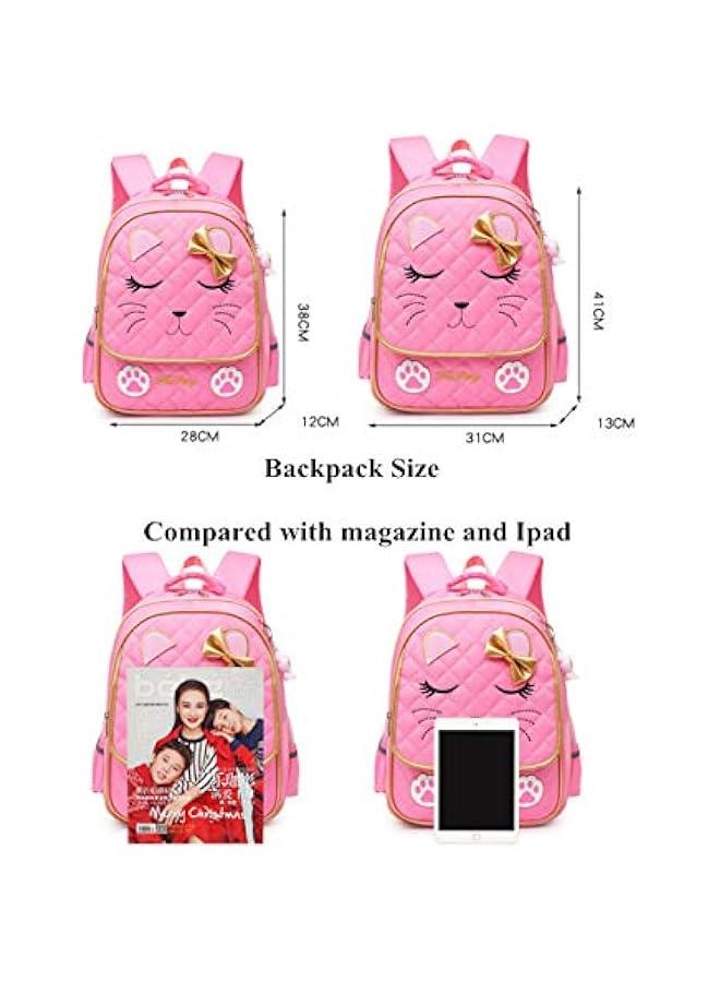 VIDOSCLA Kawaii Cat School Bag for Girls Kids Elementary Backpack Students Book Bag Primary School Bag for Teens - Image 2