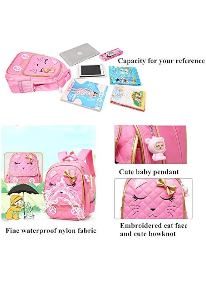 VIDOSCLA Kawaii Cat School Bag for Girls Kids Elementary Backpack Students Book Bag Primary School Bag for Teens - Image 4