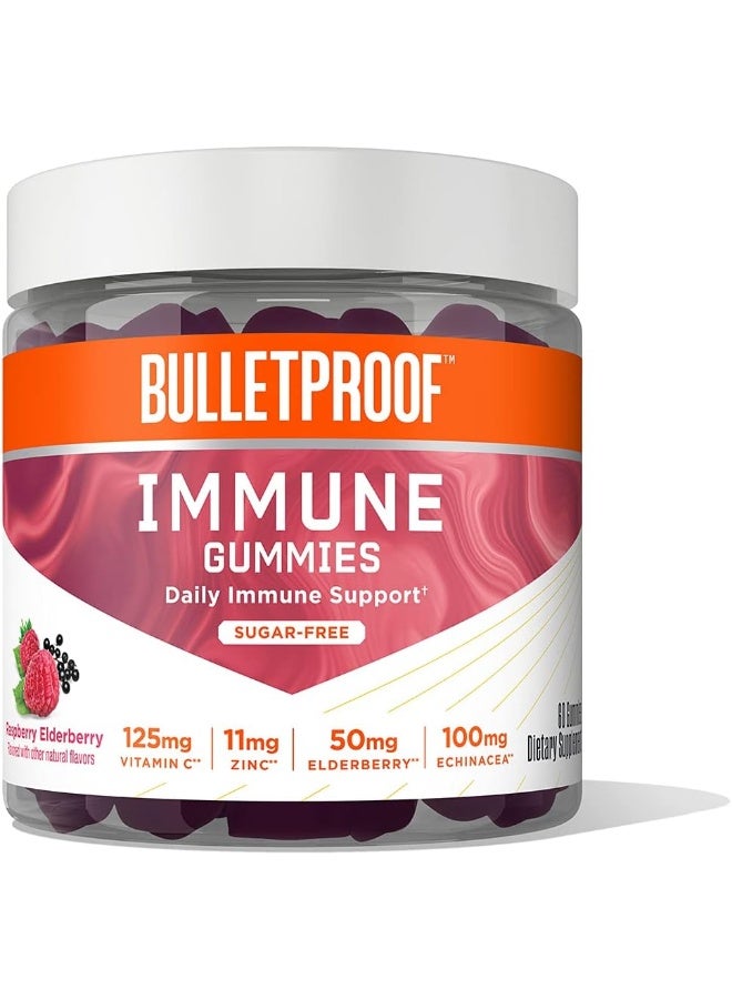 Bulletproof Bulletproof Sugar-Free Raspberry Elderberry Immune Gummies, 60 Count, Keto Supplement for Immune Support  - Image 1