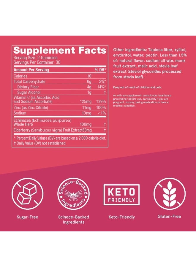 Bulletproof Bulletproof Sugar-Free Raspberry Elderberry Immune Gummies, 60 Count, Keto Supplement for Immune Support  - Image 3