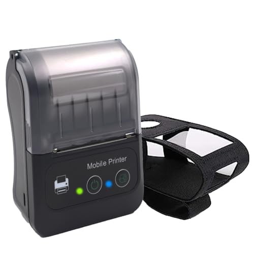 Shreyans (SRS583) 58mm Thermal Receipt Printer Portable Mini Wireless Bluetooth 2 inch Thermal USB Receipt Printer with 2600mAh Rechargeable Battery, Leather Pouch, Power Adapter, Type C Cable - Image 1