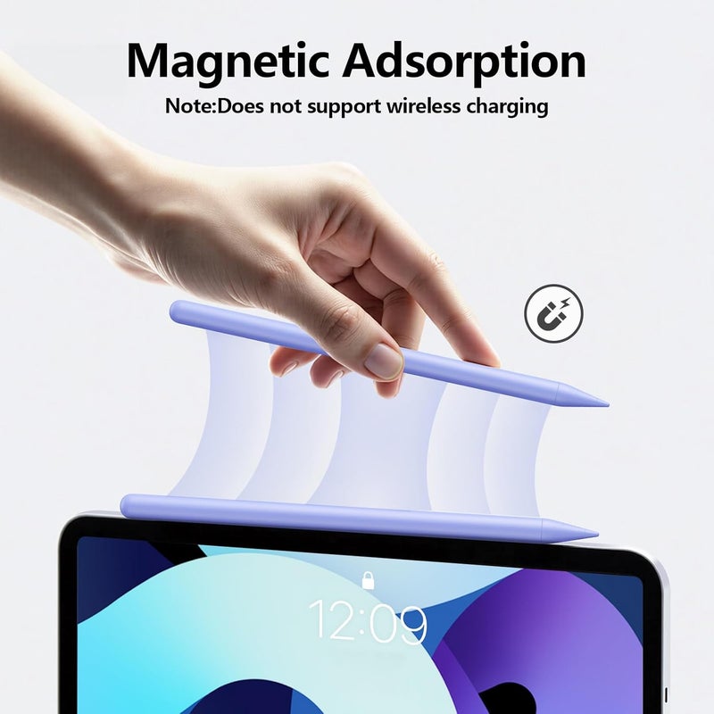 JAMJAKE قلم ستايلس لجهاز آيباد من الجيل 6 إلى 11 - شحن سريع 2X قلم نشط متوافق مع آيباد برو 11"/12.9"/M4، آيباد إير 3/4/5/M2/M3، آيباد ميني 5/6 جيل - بنفسجي - Image 4