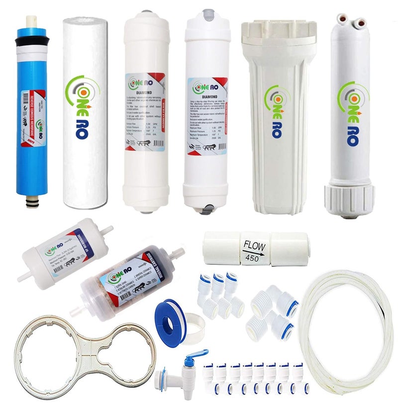 ONE RO Complete Ro Water Purifier Filter Kit Of 80 GPD RO Water Purifier Service Kit of filter Suitable for All Type of Water Purifier - Image 1