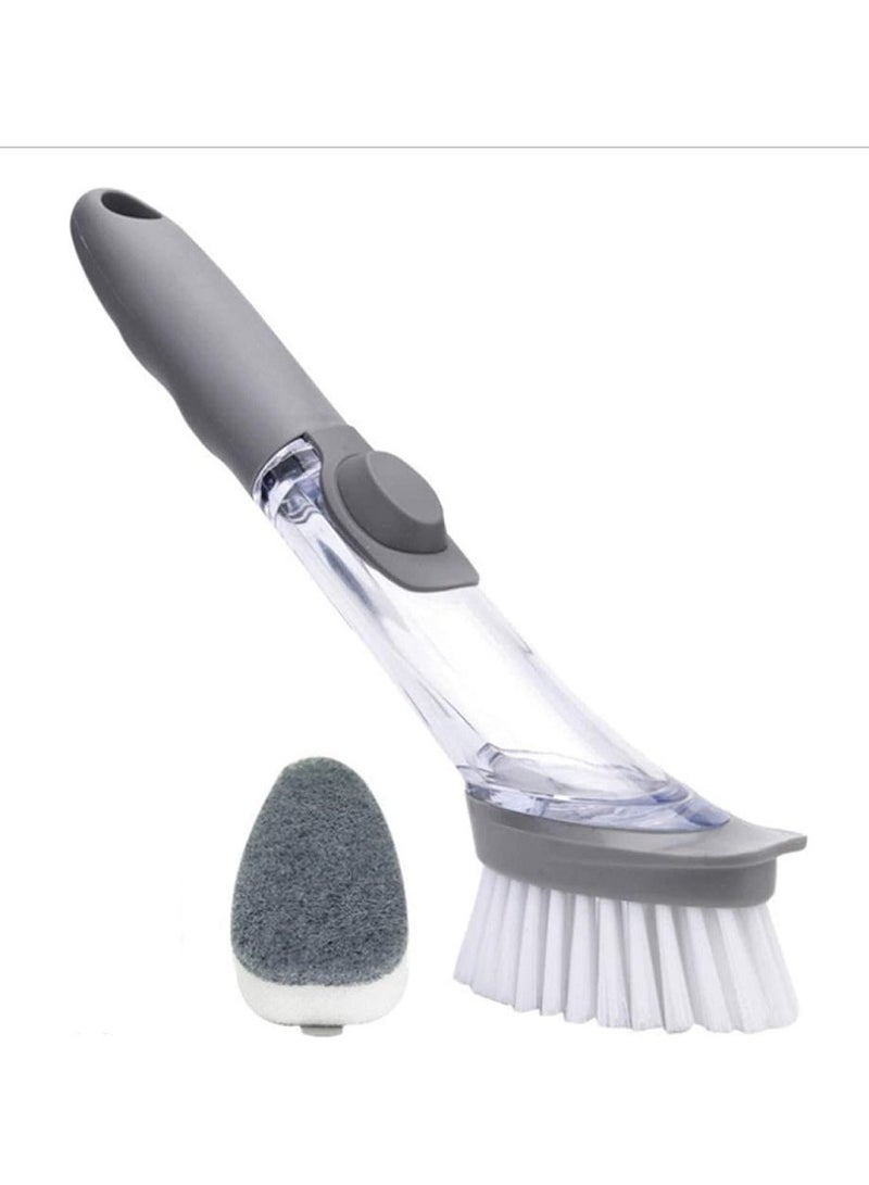 Kitchen Brush with Soap Dispenser Refillable Liquid Washing Head  - Image 1