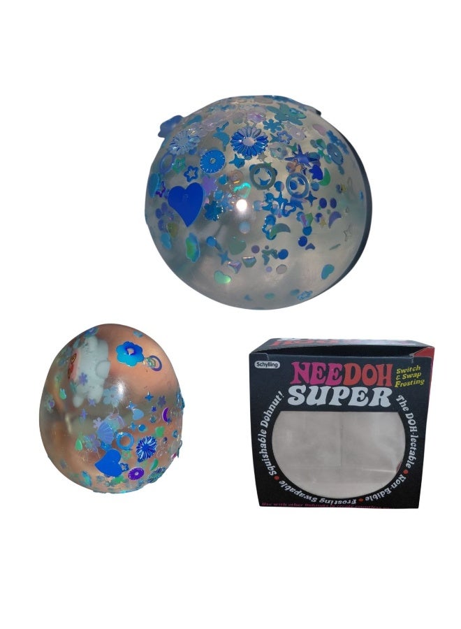 Needoh Squeezy Squishies Stress Balls, Squishies Fidget Stress Balls, Irresistible Soft & Squeeze Glitter Filled Glitz StressBalls, Squeeze Ball, - Image 1
