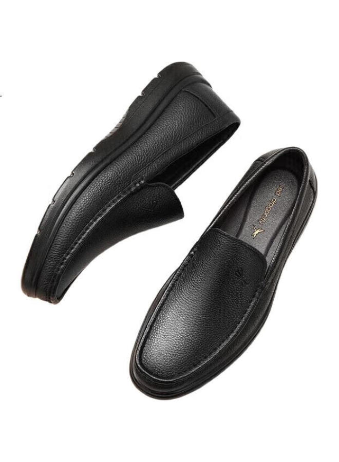 Red Dragonfly Men'S Cowhide Slip-On Casual Business Leather Shoes Soft Bottom Men'S Dad Shoes Wta30612 Black Size 42 - Image 1