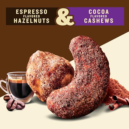 PLANTERS Nut Duos, Flavored Nuts Snack Pack - Cocoa Cashews & Espresso Hazelnuts 5oz - Image 2