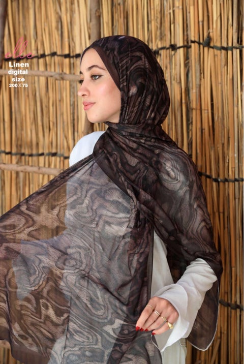 طرحة وشاح حجاب إسلامي قطن لينين فاخر للنساء  للمناسبات والاستخدام اليومي – مقاس 200 × 75 سم