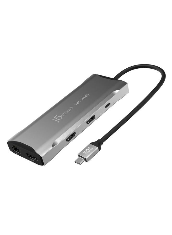 j5create USB C 4K Triple Display Hub - 4K HDMI x2, 4K DP, 2 USB-A and USB-C 10Gbps, PD 100W, Ethernet, SD 4.0 Card Reader | for XPS, Surface Pro (JCD397) - Image 1