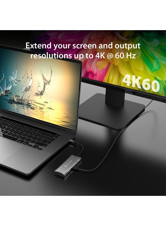 j5create USB C 4K Triple Display Hub - 4K HDMI x2, 4K DP, 2 USB-A and USB-C 10Gbps, PD 100W, Ethernet, SD 4.0 Card Reader | for XPS, Surface Pro (JCD397) - Image 4