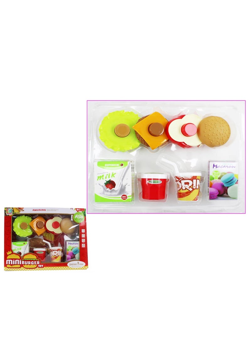 AL QADAH - Fast Food Pretend Play Toy Set 8pcs Multicolor Imaginative Culinary Adventures for Little Chefs Ages 3+ - Image 1