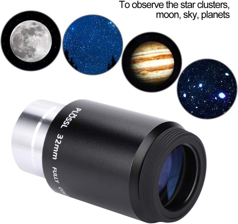 Plossl 32mm Telescope Eyepiece, 1.25 Inch Wireless Astronomy Lens with Multi - Coated Optics, 52° Wide Field of View for Moon Planets Star Clusters on Reflector and Refractor - Image 5