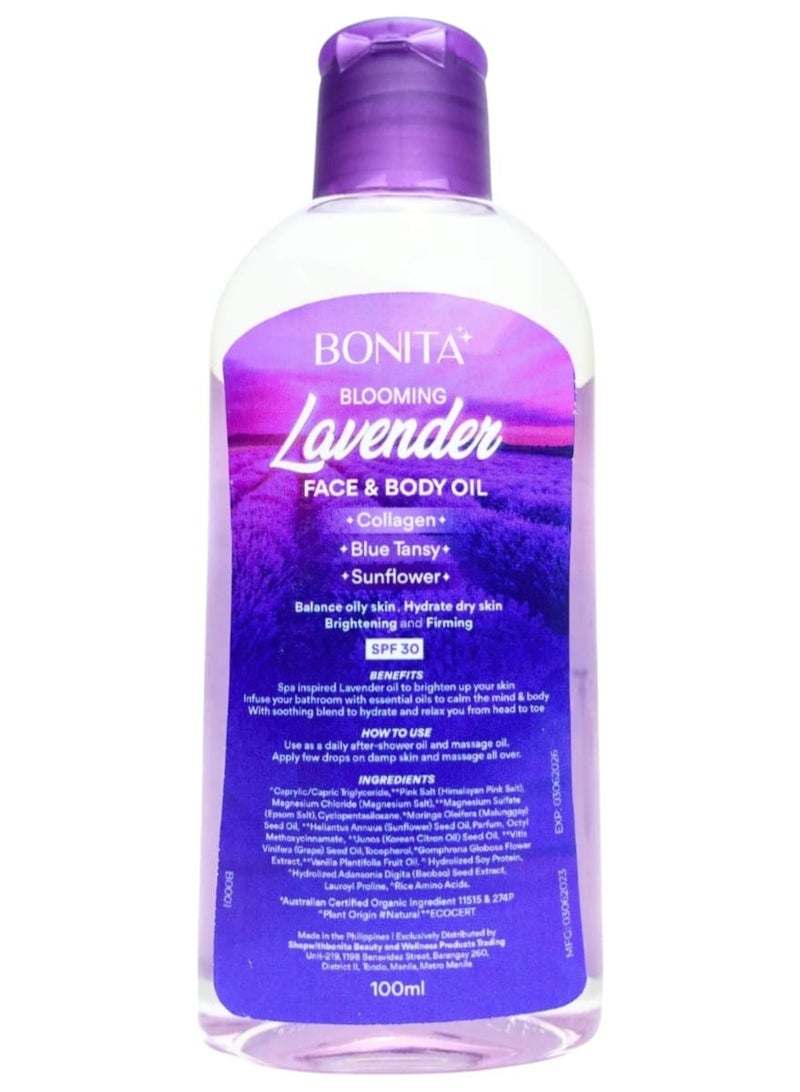 زيت بونيتا بلومينج لافندر للوجه والجسم 100 مل