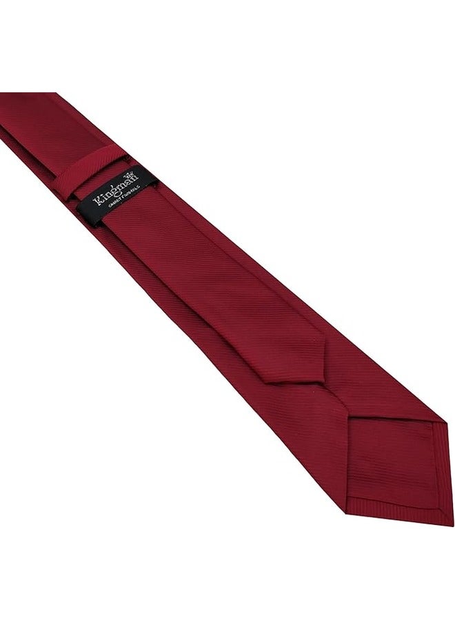 كينج مان ربطة عنق رسمية سادة للرجال - ربطة عنق سادة - ربطة عنق للقميص والبدلة - Image 4