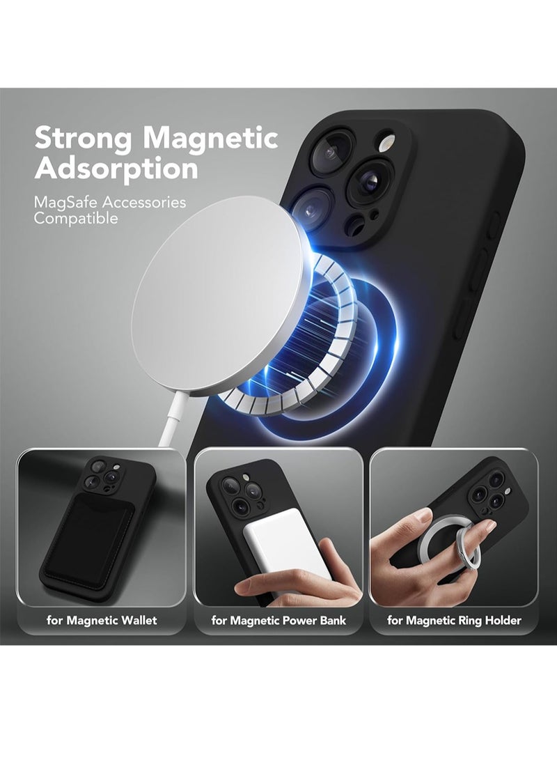 WRISTWISE Case Cover for iPhone 12 Pro Max, Compatible with MagSafe, [Full Camera Protection][1 Screen Protector] Silicone Shockproof Protective Phone Case for iPhone 12 Pro Max 6.7", Black - Image 2