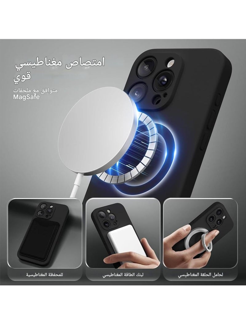 WRISTWISE Case Cover for iPhone 12 Pro Max, Compatible with MagSafe, [Full Camera Protection][1 Screen Protector] Silicone Shockproof Protective Phone Case for iPhone 12 Pro Max 6.7", Black - Image 2