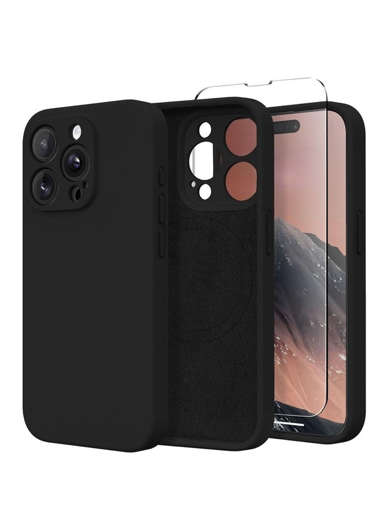 WRISTWISE Case Cover for iPhone 12 Pro Max, Compatible with MagSafe, [Full Camera Protection][1 Screen Protector] Silicone Shockproof Protective Phone Case for iPhone 12 Pro Max 6.7", Black - Image 1