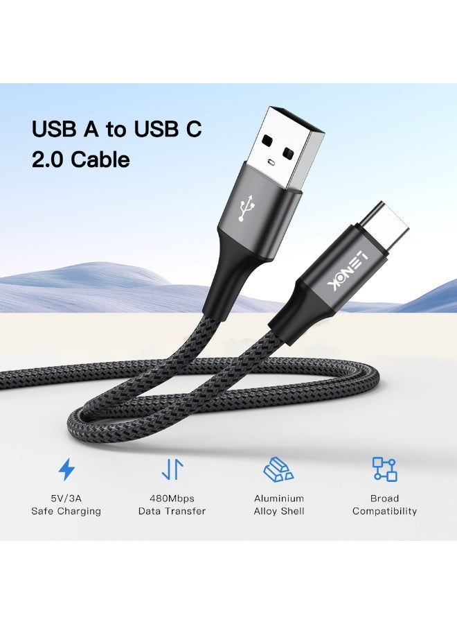LENOK USB A to USB C Cable, Car Carplay Cable USB A to Type C Cable Fast Charging Braided USB C Cord for iPhone 17 & 16, Galaxy S25, Pixel 10, iPad Pro, Airpods Pro, Switch & More - Image 2