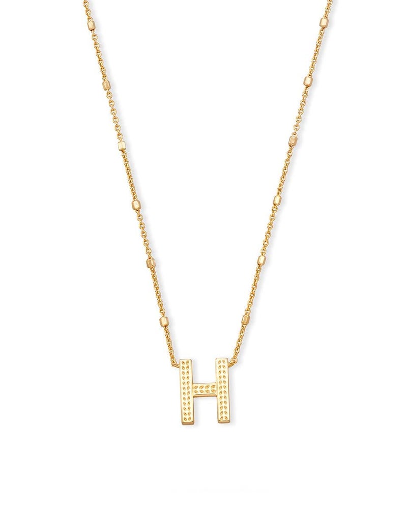 Kendra Scott Letter H Pendant Necklace for Women, Fashion Jewelry, 14k Gold-Plated Brass, Gold Metal, Letter H - Image 1
