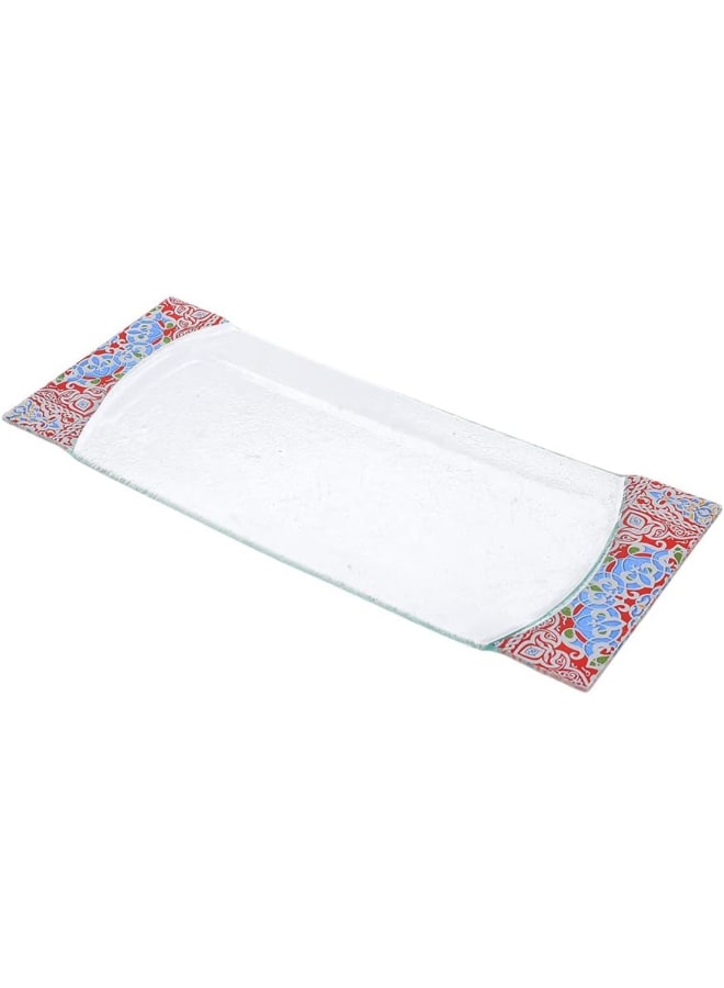 Rosa By Fathy Mahmoud Sega High Quality Glass Rectangle Serving Plate, 40 * 16Cm - Yameesh Red - Image 3
