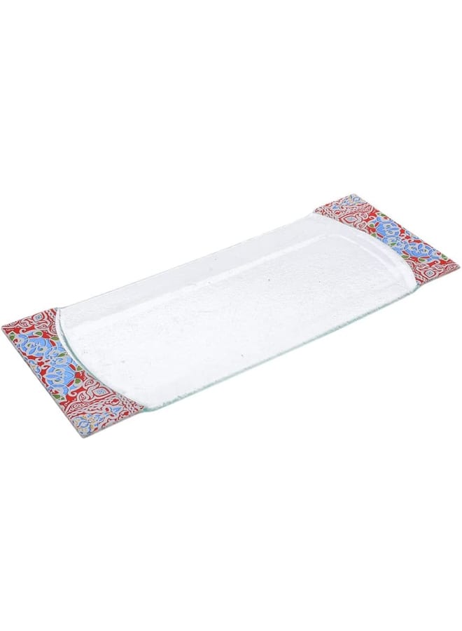 Rosa By Fathy Mahmoud Sega High Quality Glass Rectangle Serving Plate, 40 * 16Cm - Yameesh Red - Image 2