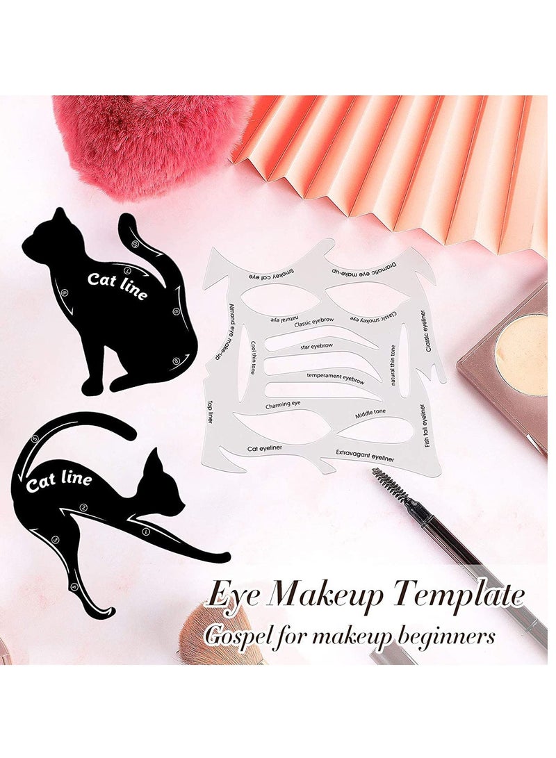 SYOSI 8-Piece Cat Eyeliner Stencil Stickers, 27 Styles Professional Stamp Stencils, Eyeliner Stencil Tape Eyes with Wings, Sticker Set for Eyeshadow and Eyeliner, Makeup Beginners Essentials - 8 Sheets - Image 2