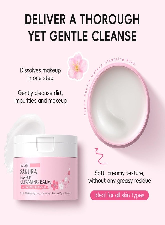 Easilydays Cleansing Balm Makeup Remover with Japan Sakura Extracts, Hyaluronic Acid, Nourishing Melting Cleanser, Non-Greasy, Cleanses, Removes Makeup & Moisturizes Skin, All-in-One Facial Cleanser - Image 2