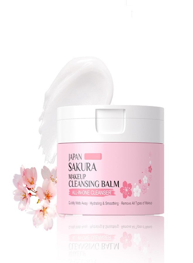 Easilydays Cleansing Balm Makeup Remover with Japan Sakura Extracts, Hyaluronic Acid, Nourishing Melting Cleanser, Non-Greasy, Cleanses, Removes Makeup & Moisturizes Skin, All-in-One Facial Cleanser - Image 1