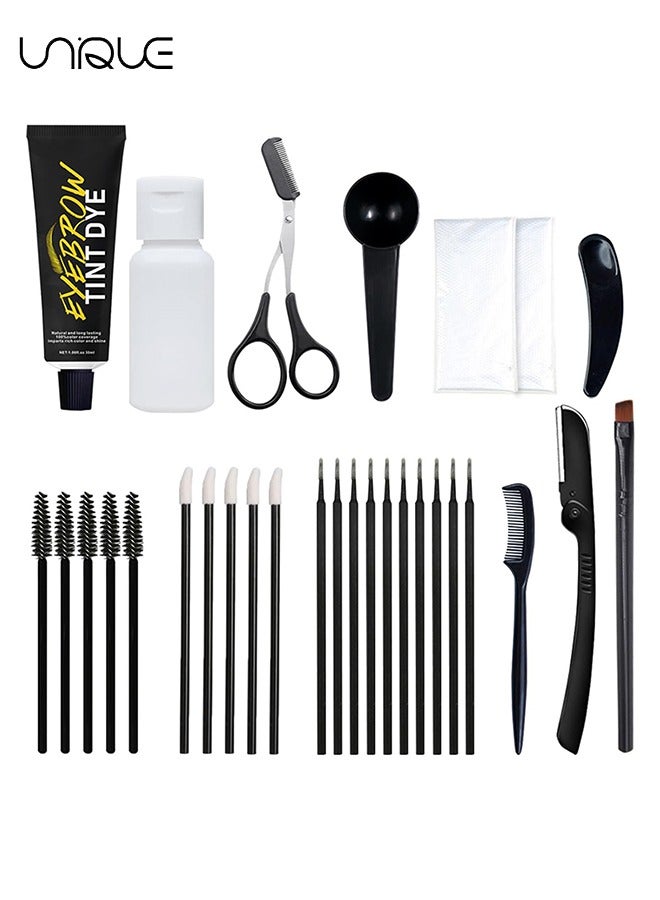 Unique Instant Eyebrow Tint, Professional Semi Permanent Eyebrow Dye Kit, Natural Gentle Formula Eyebrow Tint Suitable for Salon and Home Use, Lasts for 4 6 WeeksBlack - Image 2