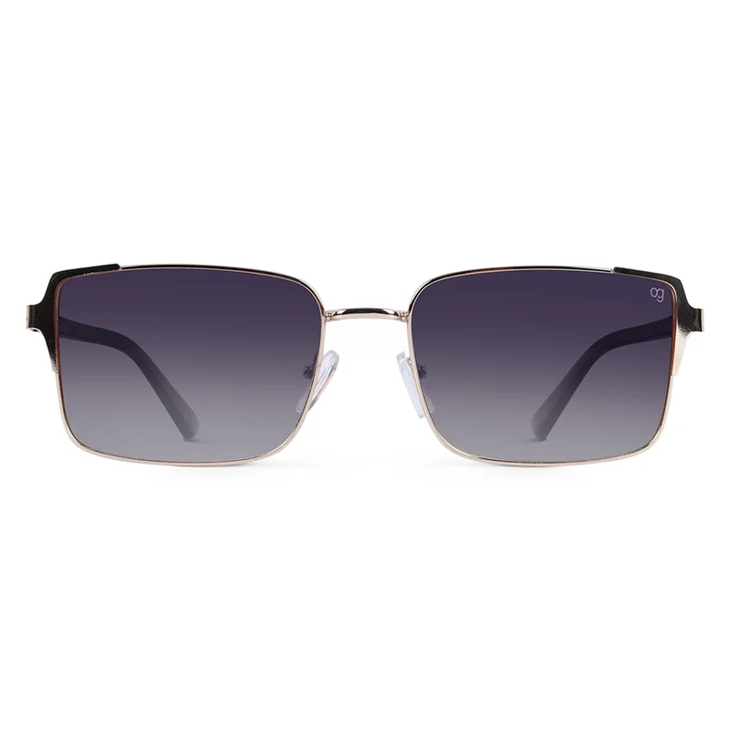 ووجلز نظارة شمسية مستطيلة سوداء بحماية من الأشعة فوق البنفسجية