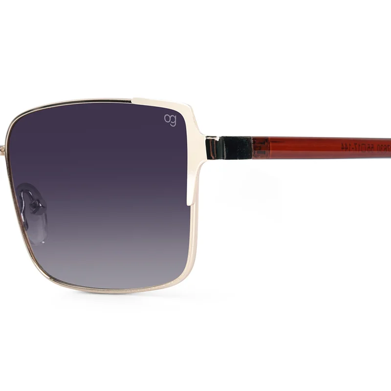 ووجلز نظارة شمسية مستطيلة سوداء بحماية من الأشعة فوق البنفسجية