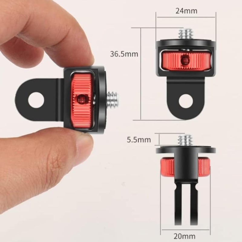 ELFOG Aluminum Alloy 1/4 inch Screw Tripod Adapter 360 Rotating Mount Holder Compatiable for Go Pro 11 10 9 Insta-360 One X3 X2 Camera Accessories - Image 3