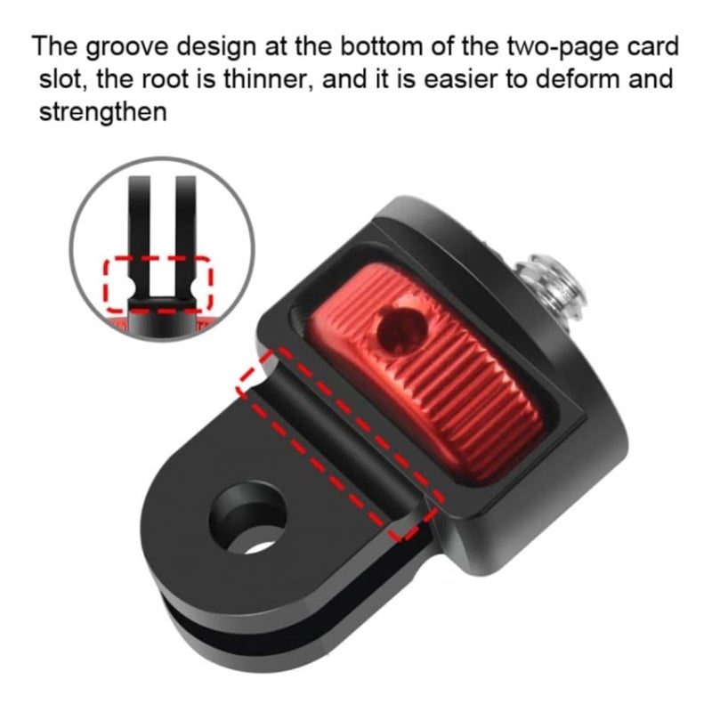ELFOG Aluminum Alloy 1/4 inch Screw Tripod Adapter 360 Rotating Mount Holder Compatiable for Go Pro 11 10 9 Insta-360 One X3 X2 Camera Accessories - Image 4