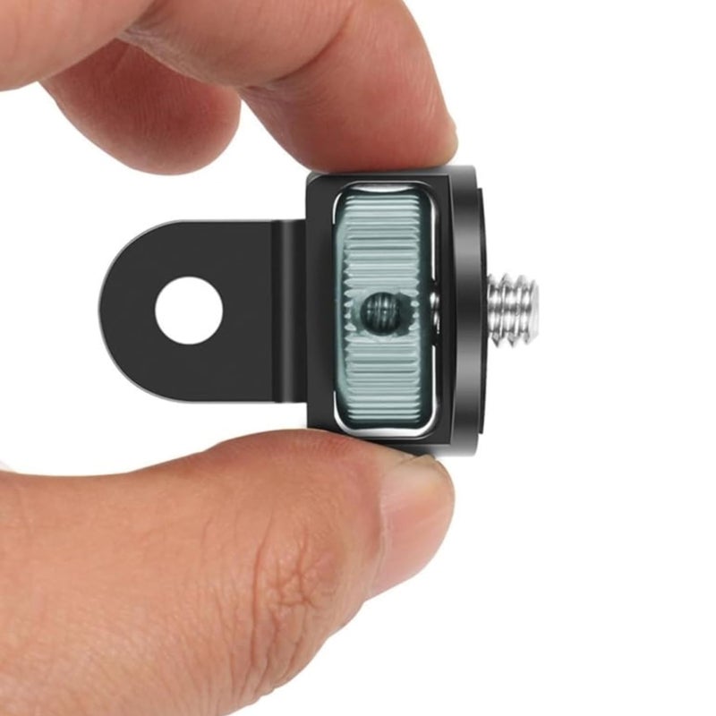 ELFOG Aluminum Alloy 1/4 inch Screw Tripod Adapter 360 Rotating Mount Holder Compatiable for Go Pro 11 10 9 Insta-360 One X3 X2 Camera Accessories - Image 2