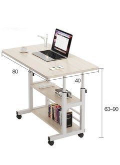 Home Office Desk, Height Adjustable Laptop Table with Shelf, Portable Small Computer Desk with Rolling Wheel, Modern Side Table for Work Study Reading,Stable and Durable, 80 * 40 * 60-90cm. (white) - pzsku/Z3F67E4BC2BB3341FC2E1Z/45/_/1726718571/4c08a907-d3d5-4e54-ba7b-e78100141781