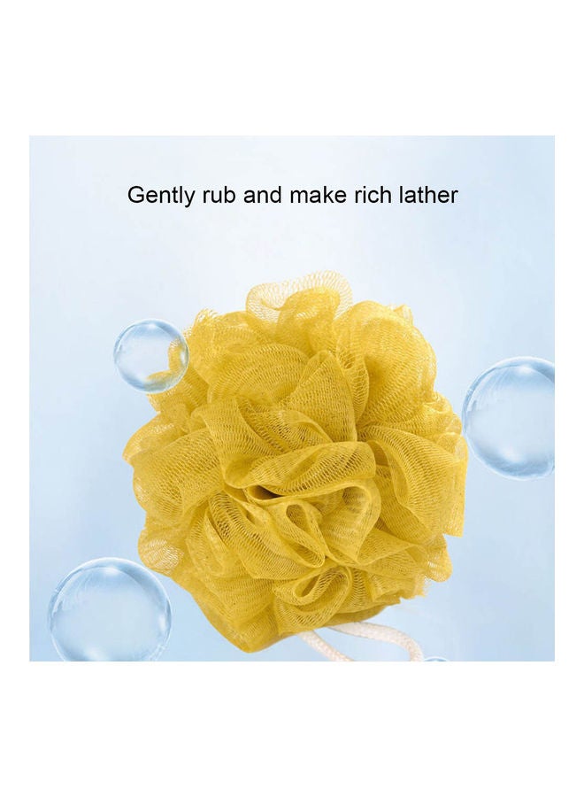 NIBEMINENT Silicone Body Shower Brush Belt Foaming Bath Ball Extended Back Scrubber Handle Cleaning and Exfoliating Pad Set With Massage Points Yellow  - Image 5