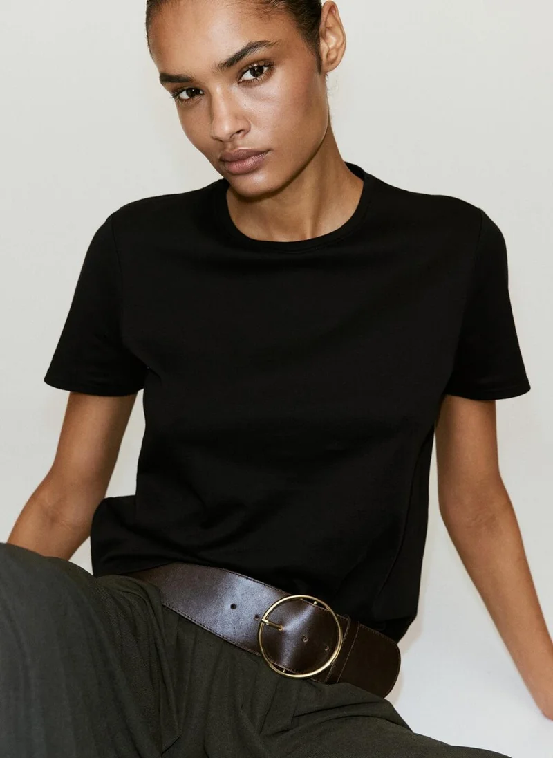 Mango 99-NEGRO 100% Cotton T-Shirt for Women | Best Price UAE