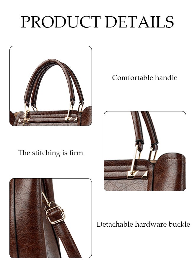 Women's Shoulder Bag, Soft Leather Messenger Bag, Simple And Stylish Handbag With Pendant, Adjustable Shoulder Strap, Suitable For Commuting, Travel, Shopping, Storage And Organization, Brown - Image 3