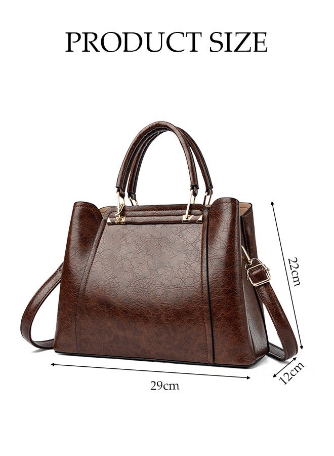 Women's Shoulder Bag, Soft Leather Messenger Bag, Simple And Stylish Handbag With Pendant, Adjustable Shoulder Strap, Suitable For Commuting, Travel, Shopping, Storage And Organization, Brown - Image 2