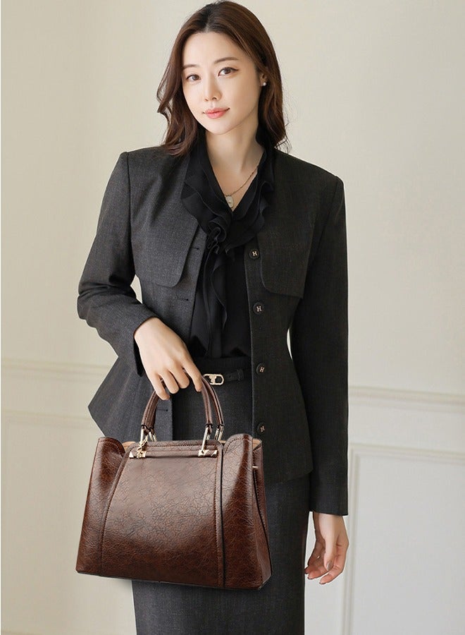 Women's Shoulder Bag, Soft Leather Messenger Bag, Simple And Stylish Handbag With Pendant, Adjustable Shoulder Strap, Suitable For Commuting, Travel, Shopping, Storage And Organization, Brown - Image 5