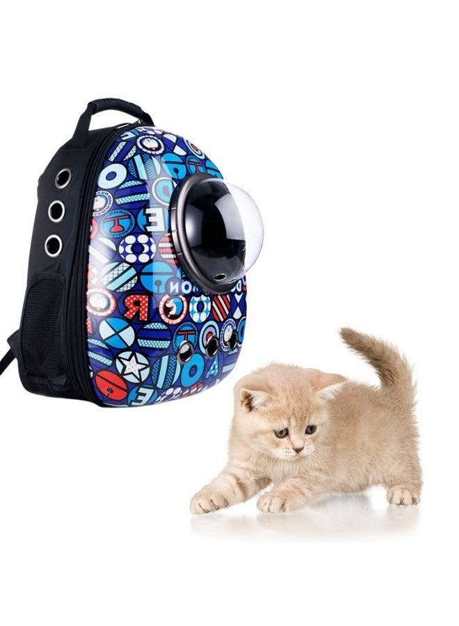 سايج سكوير حقيبة ظهر قطط مطبوعة عليها رسوم متحركة، حقيبة ظهر للحيوانات الأليفة، حقيبة ظهر محمولة للسفر والتنزه، مصممة بمساحة قابلة للتنفس، جيدة التهوية - Image 1