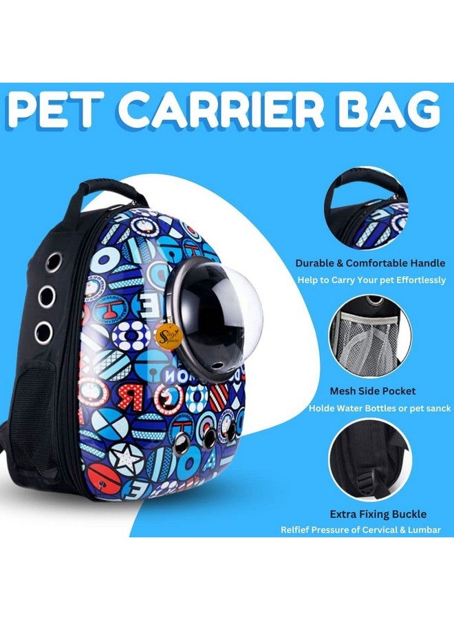 سايج سكوير حقيبة ظهر قطط مطبوعة عليها رسوم متحركة، حقيبة ظهر للحيوانات الأليفة، حقيبة ظهر محمولة للسفر والتنزه، مصممة بمساحة قابلة للتنفس، جيدة التهوية - Image 2