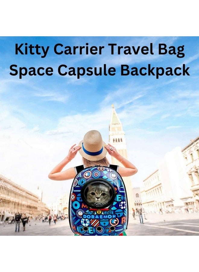 سايج سكوير حقيبة ظهر قطط مطبوعة عليها رسوم متحركة، حقيبة ظهر للحيوانات الأليفة، حقيبة ظهر محمولة للسفر والتنزه، مصممة بمساحة قابلة للتنفس، جيدة التهوية - Image 5