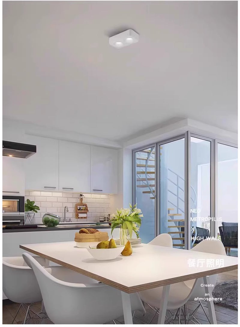 20W Light Two Bar Ceiling Spotlights LED Natural White 4000K For  Indoor Living Room Kitchen Dining Bedroom Kitchen Lounge With LED Bulbs Lamp  - Image 5