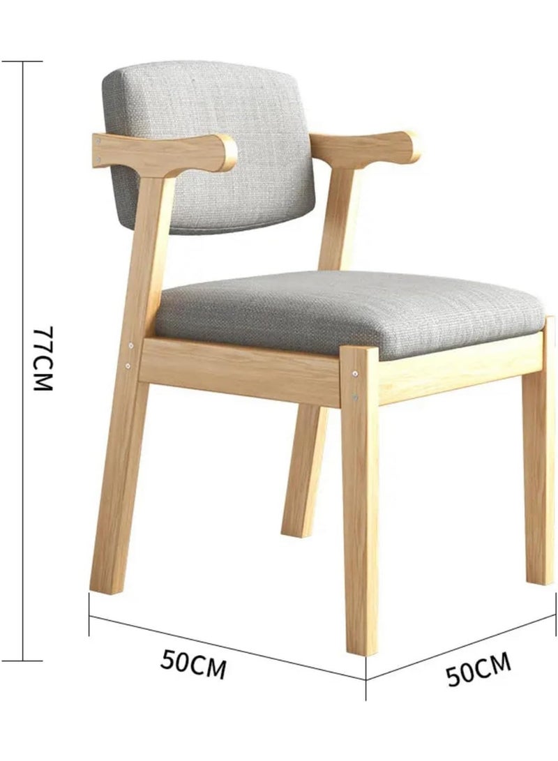 GT-Wheel Lounge Chair with Armrests Ergonomic Restaurant Chair Household Negotiation Solid Wood Reading Chair - Image 4