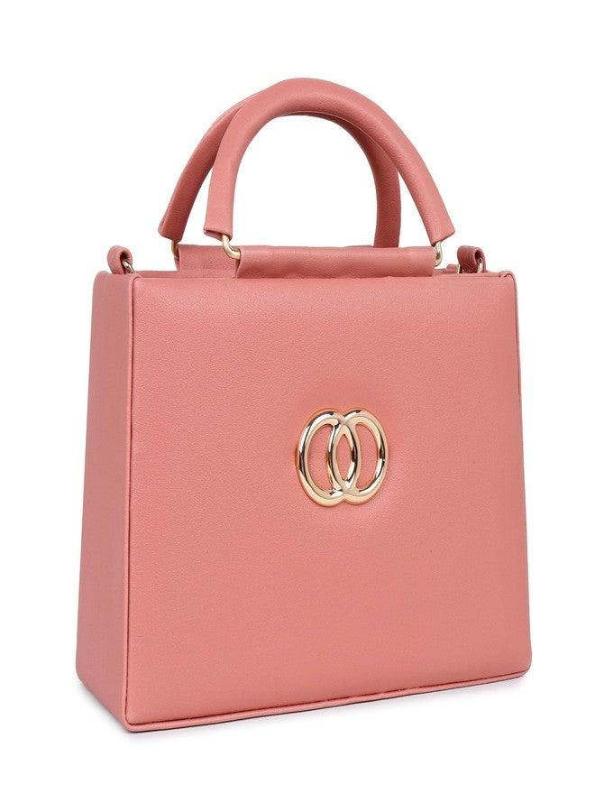 LIKE STYLE Classy PU Sling Bag for Women | Structured Design, Zipper Closure & Stylish Metal Handle (PINK) - Image 1