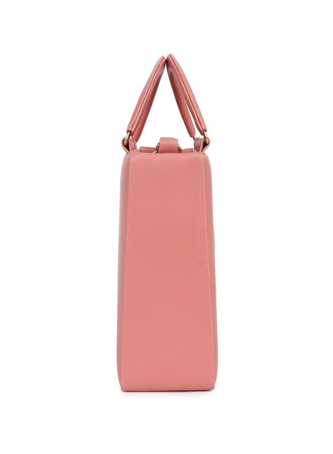LIKE STYLE Classy PU Sling Bag for Women | Structured Design, Zipper Closure & Stylish Metal Handle (PINK) - Image 5