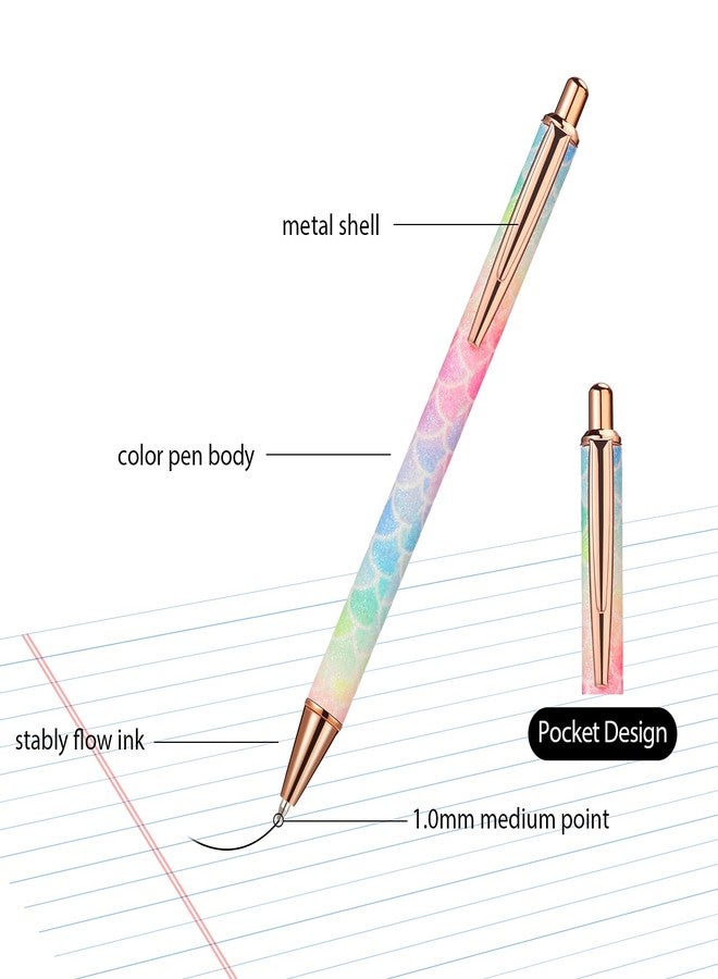 زنون مجموعة أقلام زونون اللامعة، 30 قلمًا، أقلام حبر جاف معدنية لامعة قابلة للسحب، حبر أسود، سن متوسط 1.0 مم، قلم حبر جاف قابل للضغط، مناسب للمكتب، هدية مثالية للنساء والمعلمات في نهاية العام الدراسي أو التخرج. - Image 3