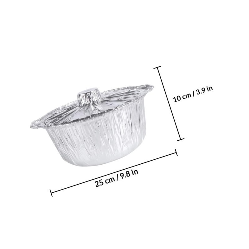 Disposable Aluminum Foil Pan with Lid 3000ml Bbq Baking Roasting Tray for Camping Meal Prep - Image 3