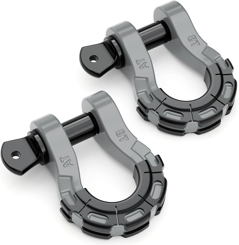 AUTOBOTS D Ring Shackles Heavy Duty(2 Pack) 68,000 lbs Capacity, Stronger Than 3/4" D Shackle, with 7/8" Screw Pin, for Tow Strap Winch Off Road Accessory Vehicle Recovery Gray - Image 1